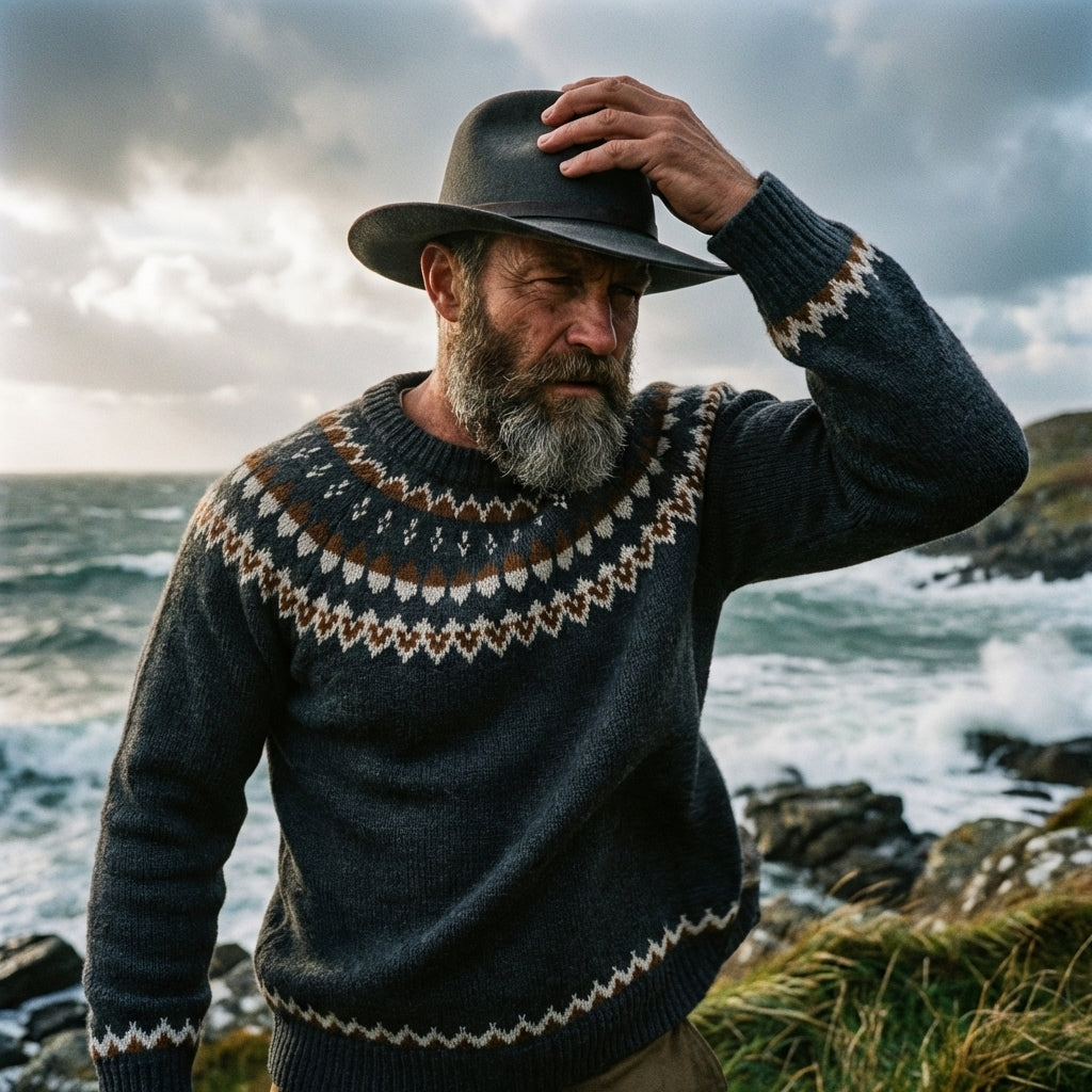 Charcoal Icelandic Lopapeysa Crewneck Sweater