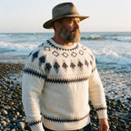 Cream Woodland Fair Isle Crewneck Sweater