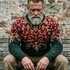 Crimson & Camel Allover Yoke Knit Sweater