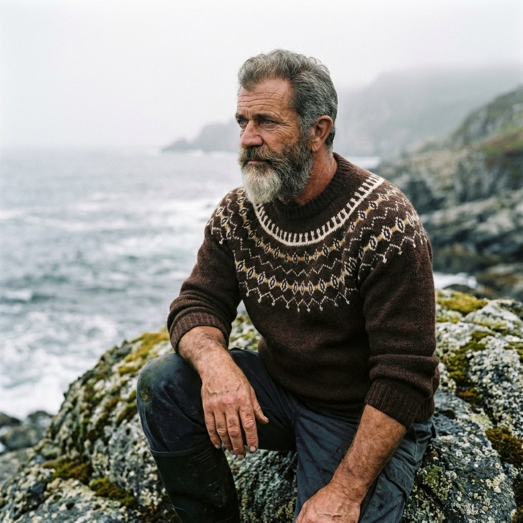 Espresso Heritage Lopapeysa Crewneck Sweater