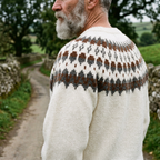 Ivory & Rust Lopapeysa Wool Crewneck Sweater