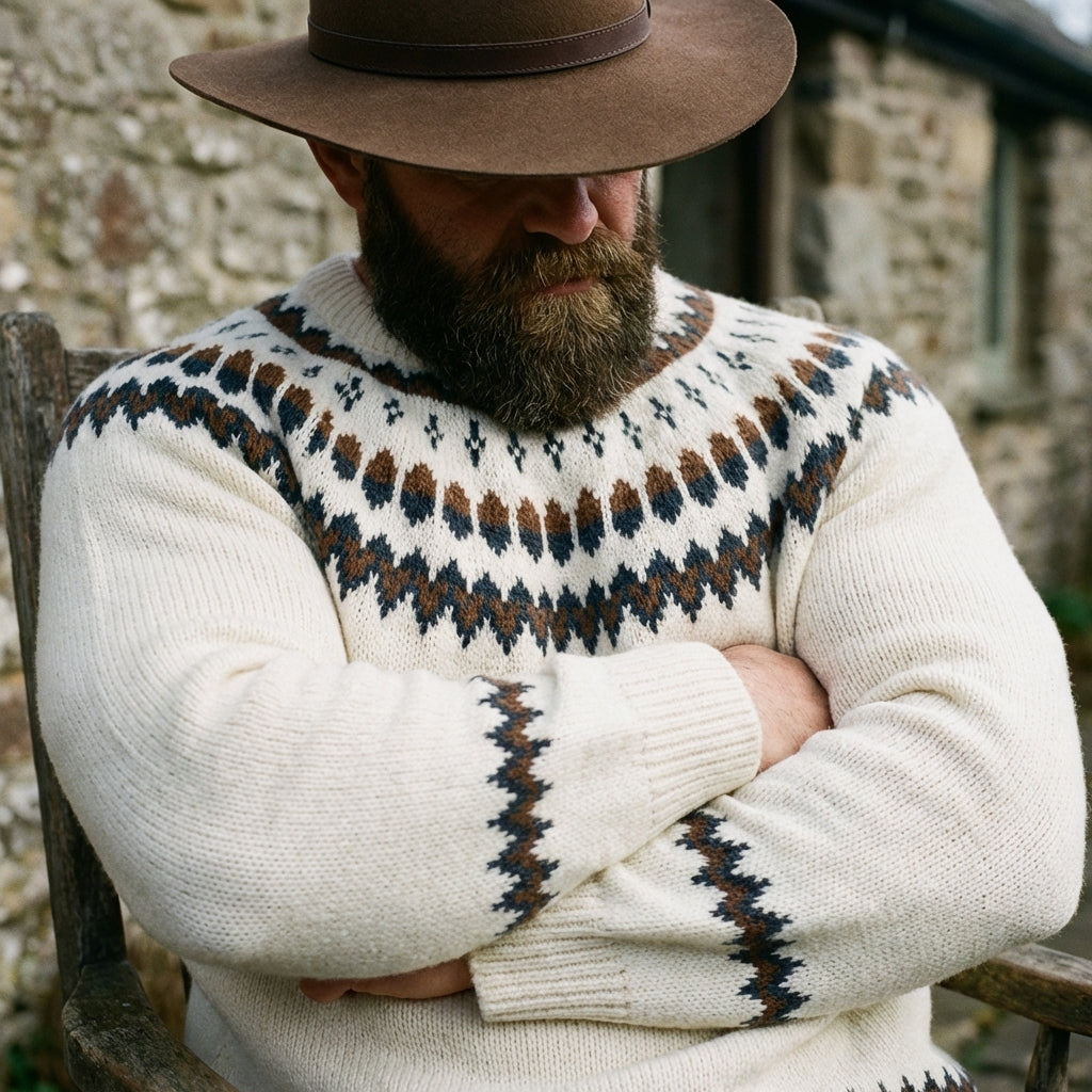 Ivory Heritage Fair Isle Crewneck Sweater