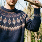Midnight Navy Icelandic Yoke Crewneck Sweater