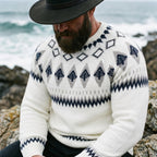 Cream Woodland Fair Isle Crewneck Sweater