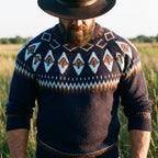 Navy Spruce Diamond Lopapeysa Crewneck Sweater