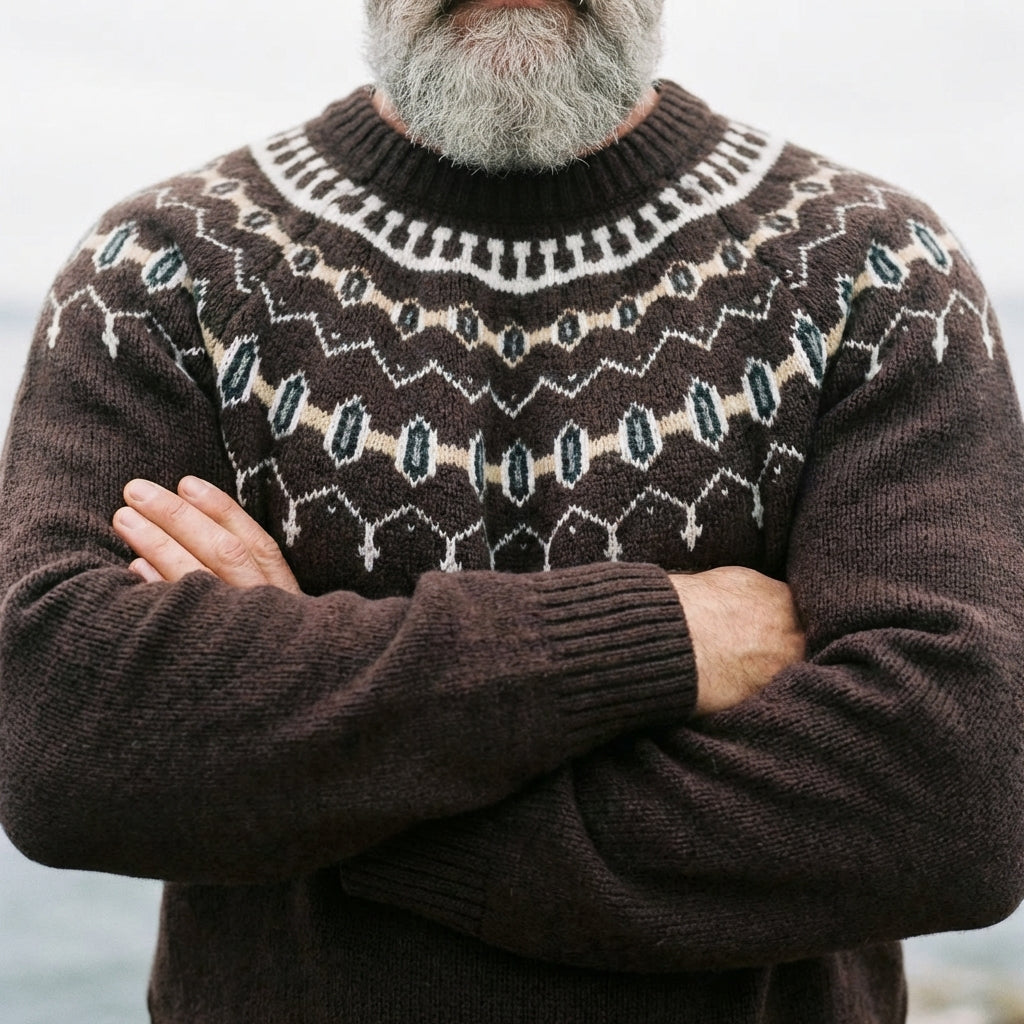 Espresso Heritage Lopapeysa Crewneck Sweater