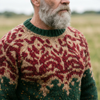 Crimson & Camel Allover Yoke Knit Sweater
