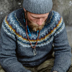 Teal & Mustard Icelandic Lopapeysa Yoke Crewneck Sweater