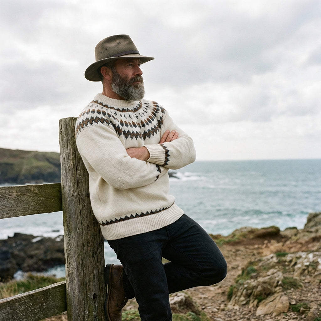 Ivory Heritage Fair Isle Crewneck Sweater