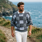 Mixed Stitch Monochrome Knit Sweater