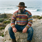 Multicolor Boho Stripe Fair Isle Crewneck Sweater